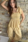 Nonni Gingham Bandeau Cami Mustard